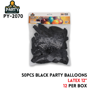 50pcs Black Party Balloons 12",2.2g/pcs,Latex