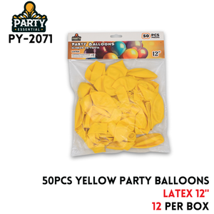 50pcs Yellow Party Balloons 12",2.2g/pcs,Latex