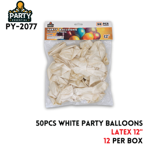 50pcs White Party Balloons 12",2.2g/pcs,Latex