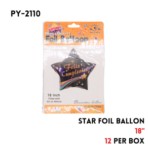 1PCStar shape Happy Birthday in Spanish Foil Balloon 18.5"x2