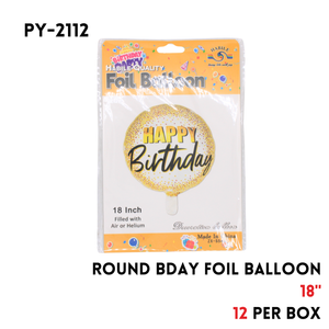 1pc Happy birthday Round Shape Foil Balloon 18"D,hydrogen