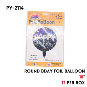 1PC Happy birthday Round Shape Foil Balloon 18"D,hydrogen