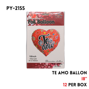 1pc I LOVE YOU in Spanish Foil Balloon 18"D,hydrogen