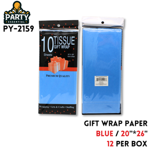 TISSUE WRAP 10 CT, blue20"x26",paper