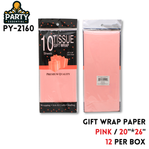 TISSUE WRAP 10 CT pink 20"x26",paper