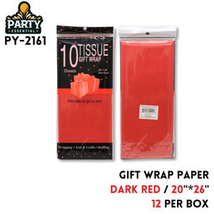 TISSUE WRAP 10 CT dark red 20"x26",paper