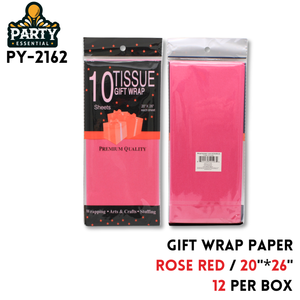 TISSUE WRAP 10 CT,
rose red20"x26",paper