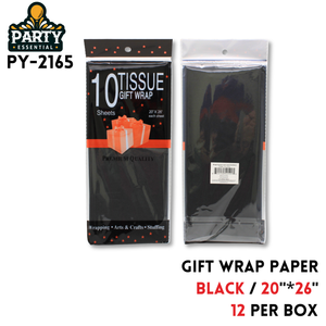 TISSUE WRAP 10 CT, dark
black20"x26",paper