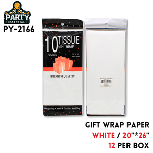 TISSUE WRAP 10 CT,
white20"x26",paper