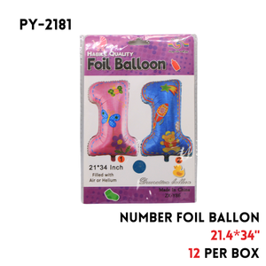 1PC Number 1 Foil Balloon 18"x29"hydrogen