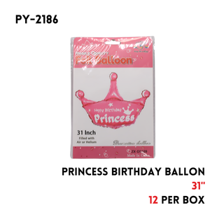 1PCPink Princess CrownFoil Balloon 31"D,hydrogen balloon