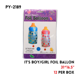 1pc  Baby Bottle Foil Balloon 31"x16.5"hydrogen