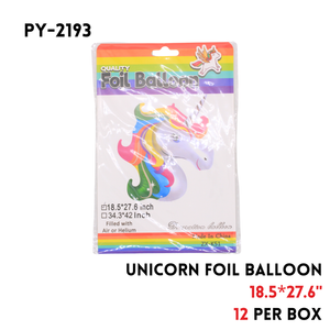 1PC Unicorn Foil Balloon 18.9"x27.2"hydrogen