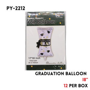1pc Graduation Foil Balloon, 17"x30" hydrogen
