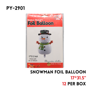 1pc Snowman Foil Balloon 17"x31.5"hydrogen