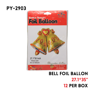 1pc Gold Bell Foil Balloon27.1"x35"hydrogen