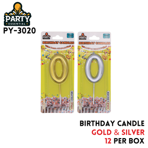 Gold&Silver Birthday Candle #0