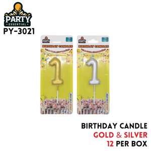 Gold&Silver Birthday Candle #1