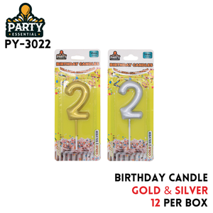 Gold&Silver Birthday Candle #2