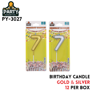 Gold&Silver Birthday Candle #7