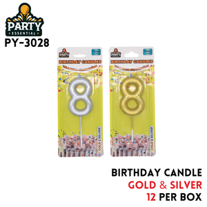 Gold&Silver Birthday Candle #8