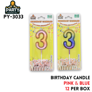 Pink&Blue Birthday Candle #3