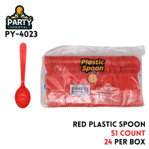 51pcs Spoons, L5.97"??W1.18"PP, Reddd