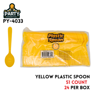 51pcs Spoons, L5.97"xW1.18" Plastic, Yellow