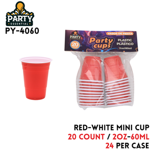20pcs 2oz Mini Cup, PP, Red