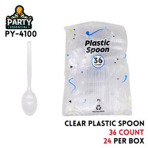 36pcs Plastic Transparent Spoons