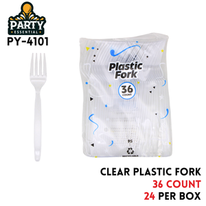 36pcs Plastic Transparent Fork