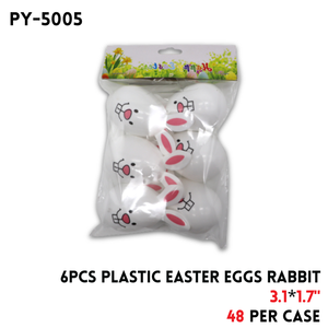6PCS Plastic Easter Eggs Rabbit, 3.1"*1.7"
