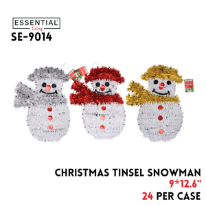 Christmas Tinsel Snowman, 9"x12.6", PET+PP