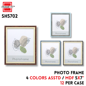 MDF Photo Frame 5x7" 4 Colors Asstd