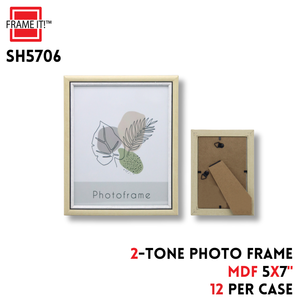 MDF Photo Frame 5x7" 2-Tone Color