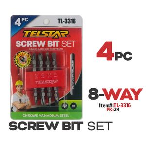 4pcs Screw Driver Bits With Rubber