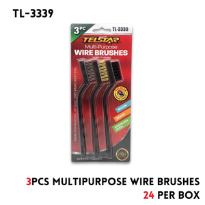 3Pk Brass, Stainless Steel & Nylon Wire Brushes