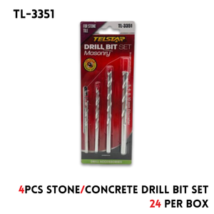 Masonry Drill Bit Set 5,6,8,10mm Stone/Concrete