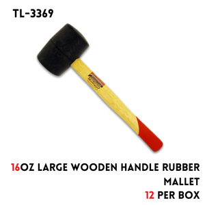 16 Oz Large Wooden Handle Rubber Mallet