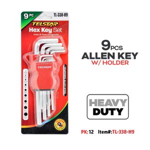 Allen Key Wrench 9pc Set W/Holder