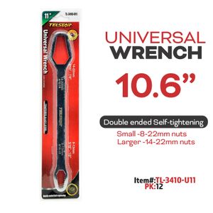 10.6" Universal Wrench, Double Ended ,For 8-22mm,14-22mm Nut