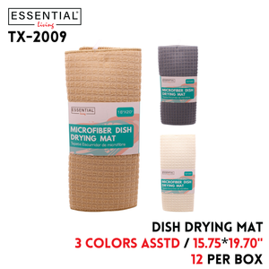 Dish Drying Mat 15.75"X19.70" 57G 3 Color Mix