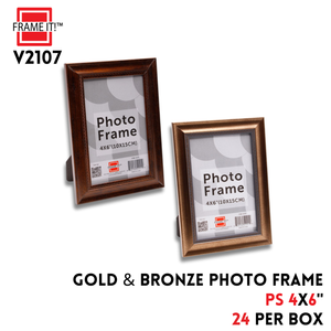 PS 4"x6"  Photo Frame 2 Asst Gold & Bronze