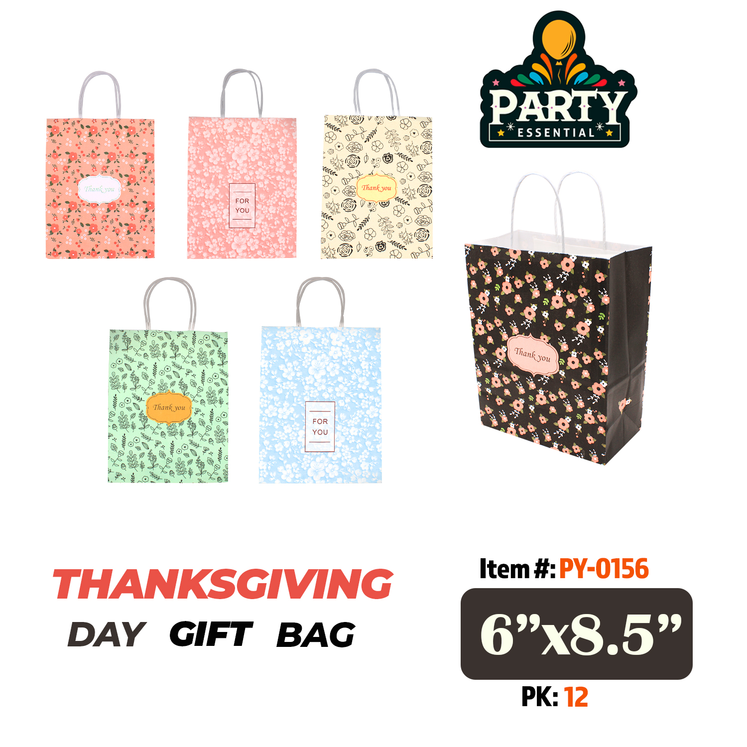 6"x8.5" X 4" Flower Gift Bag